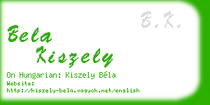 bela kiszely business card