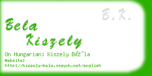 bela kiszely business card